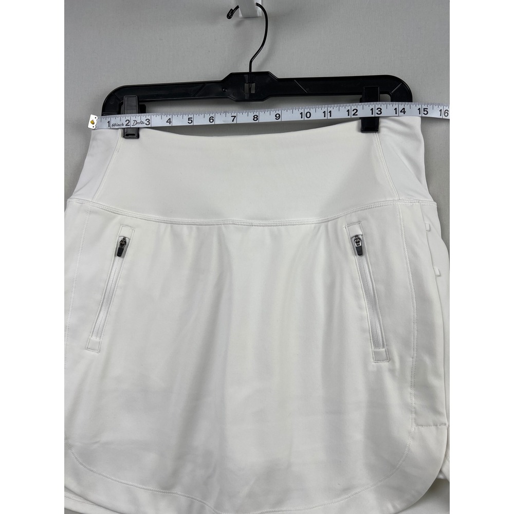 Athleta Fairway Golf Skort Women Size M White 16" Built-in Shorts Zipper Pockets - Picture 5 of 11